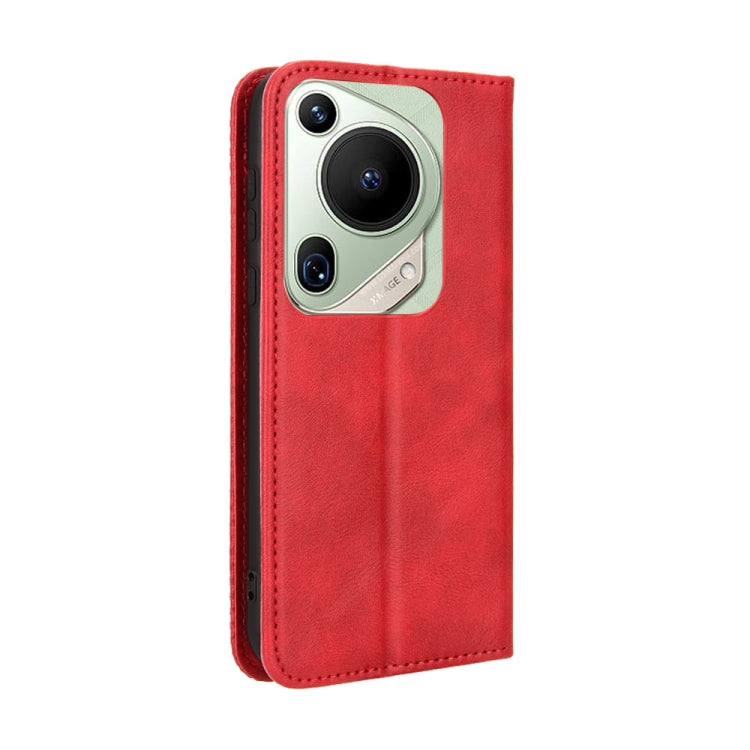 For Huawei Pura 70 Pro / 70 Pro+ Magnetic Buckle Retro Texture Leather Phone Case(Red)