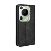 For Huawei Pura 70 Ultra Magnetic Buckle Retro Texture Leather Phone Case(Black)