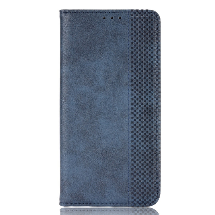 For Honor X5 Plus Magnetic Buckle Retro Texture Leather Phone Case(Blue)