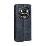 For Honor Magic6 Pro 5G Magnetic Buckle Retro Texture Leather Phone Case(Blue)