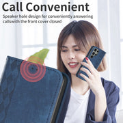 For Samsung Galaxy S23 Ultra 5G Plaid Embossed Leather Phone Case(Blue)
