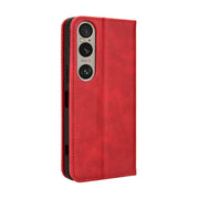 For Sony Xperia 1 VI 2024 Magnetic Buckle Retro Texture Leather Phone Case(Red)