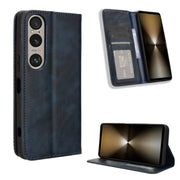 For Sony Xperia 1 VI 2024 Magnetic Buckle Retro Texture Leather Phone Case(Blue)
