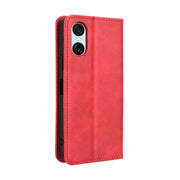 For Sony Xperia 10 VI 2024 Magnetic Buckle Retro Texture Leather Phone Case(Red)