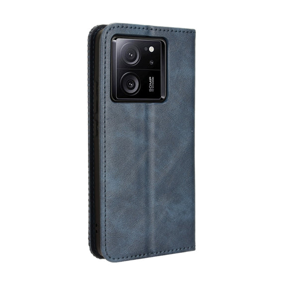 For Xiaomi Redmi K60 Ultra Magnetic Buckle Retro Texture Leather Phone Case(Blue)