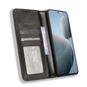 For Xiaomi Redmi K70 / K70 Pro Magnetic Buckle Retro Texture Leather Phone Case(Black)