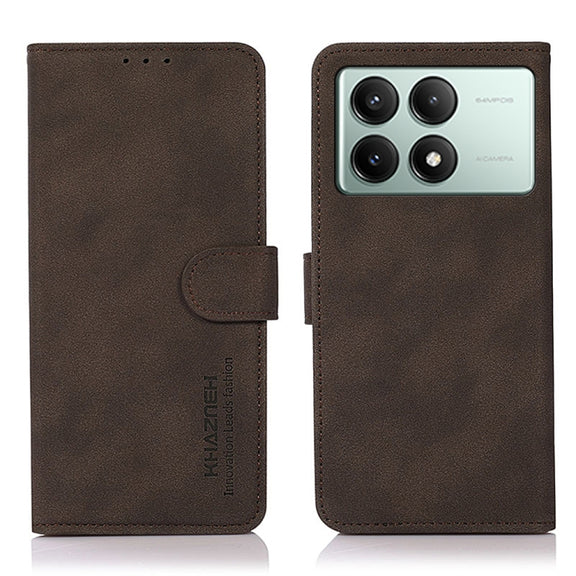 For Xiaomi Redmi K70E / POCO X6 Pro KHAZNEH Matte Texture Leather Phone Case(Brown)
