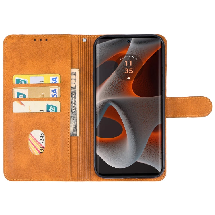For Motorola Edge 50 Pro Leather Phone Case(Brown)