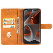 For Motorola Edge 50 Pro Leather Phone Case(Brown)