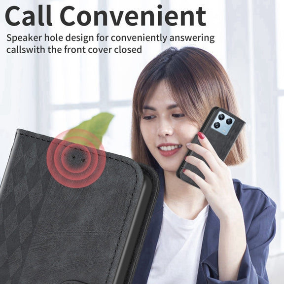 For Xiaomi 13 Pro Plaid Embossed Leather Phone Case(Black)
