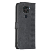 For Xiaomi Redmi Note 9 Plaid Embossed Leather Phone Case(Black)