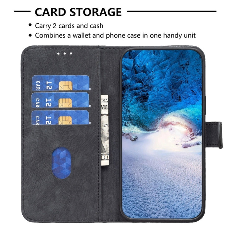 For Xiaomi Redmi Note 9 Plaid Embossed Leather Phone Case(Black)