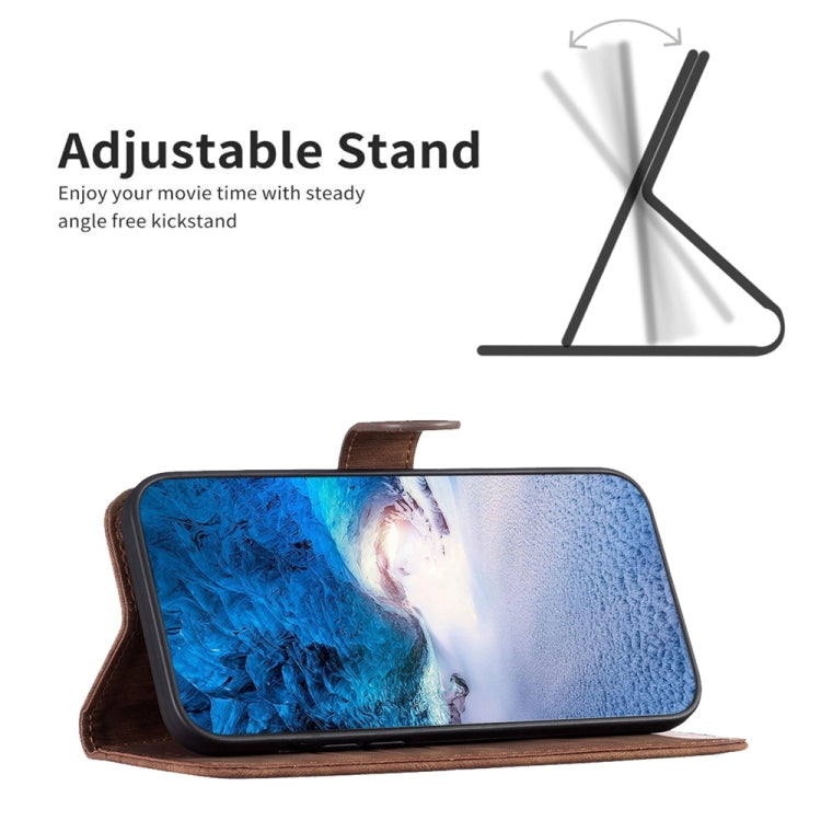 For Xiaomi Redmi Note 12 Pro+ Global Plaid Embossed Leather Phone Case(Brown)