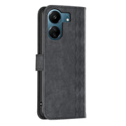 For Xiaomi Redmi 13C Plaid Embossed Leather Phone Case(Black)