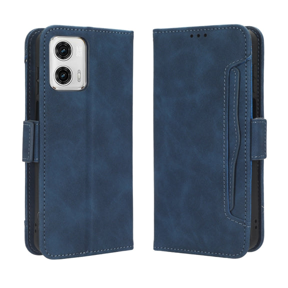 For Motorola Moto G 5G 2023 Skin Feel Calf Texture Card Slots Leather Phone Case(Blue)