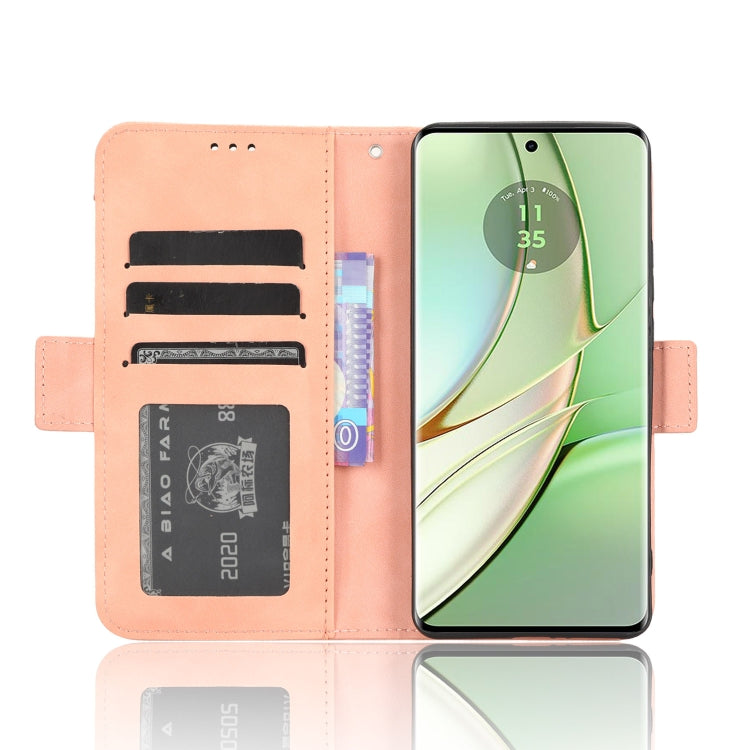 For Motorola Edge 40 Skin Feel Calf Texture Card Slots Leather Phone Case(Pink)