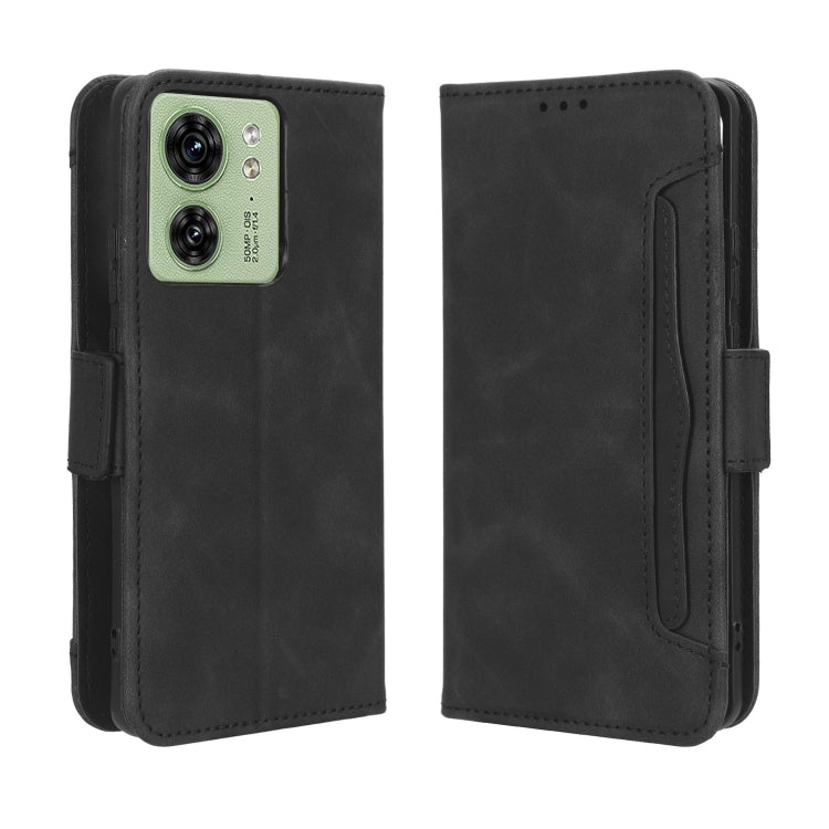 For Motorola Edge 40 Skin Feel Calf Texture Card Slots Leather Phone Case(Black)