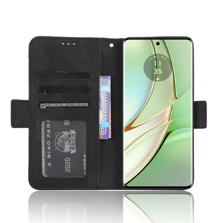 For Motorola Edge 40 Skin Feel Calf Texture Card Slots Leather Phone Case(Black)