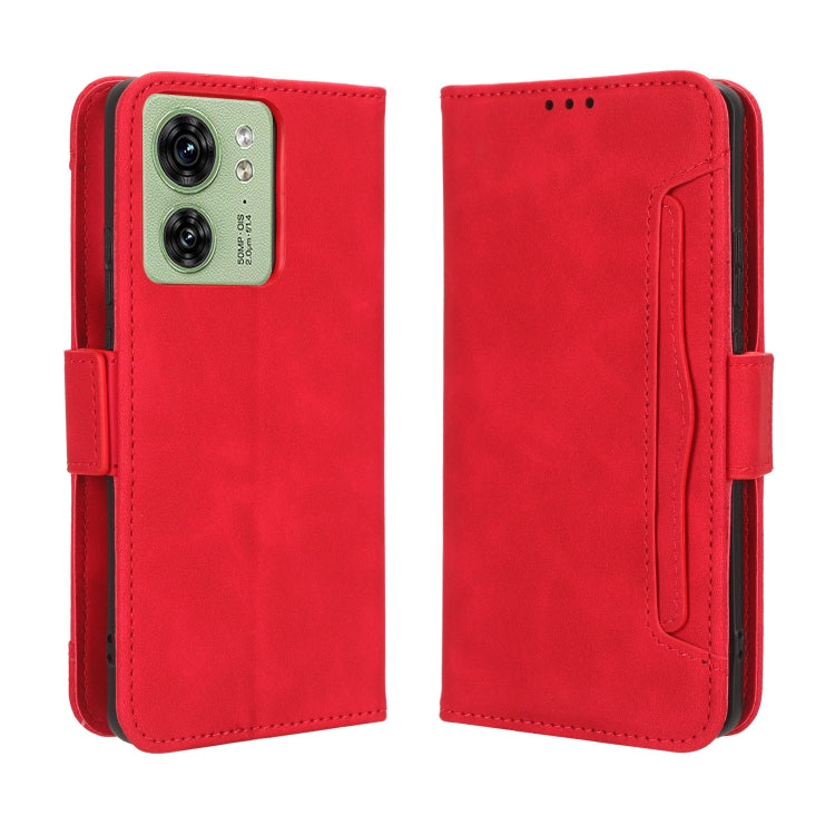 For Motorola Edge 40 Skin Feel Calf Texture Card Slots Leather Phone Case(Red)