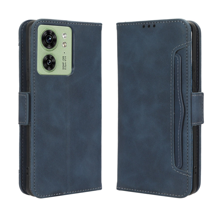 For Motorola Edge 40 Skin Feel Calf Texture Card Slots Leather Phone Case(Blue)