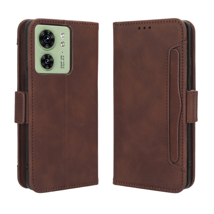 For Motorola Edge 40 Skin Feel Calf Texture Card Slots Leather Phone Case(Brown)