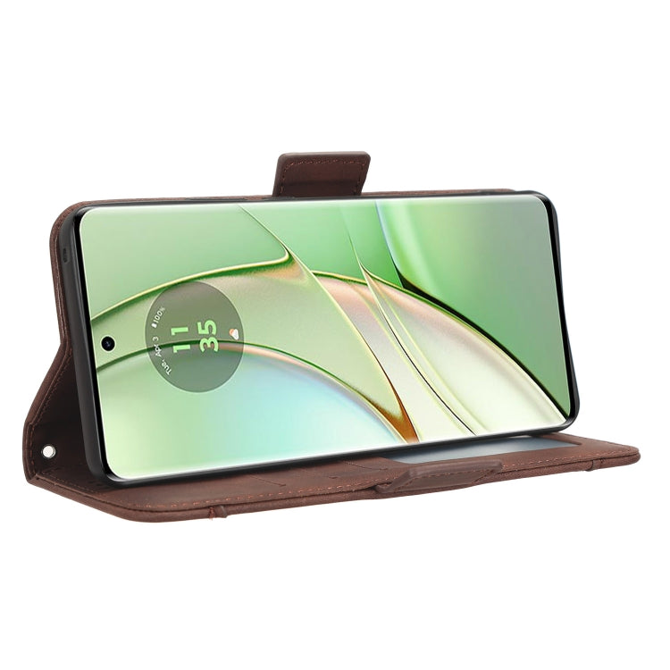 For Motorola Edge 40 Skin Feel Calf Texture Card Slots Leather Phone Case(Brown)