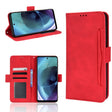 For Motorola Moto G52J 5G Skin Feel Calf Texture Card Slots Leather Phone Case(Red) - Motorola Cases by PMC TechLife | Online Shopping South Africa | PMC TechLife | Buy Now Pay Later Mobicred