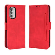 For Motorola Moto G52J 5G Skin Feel Calf Texture Card Slots Leather Phone Case(Red)