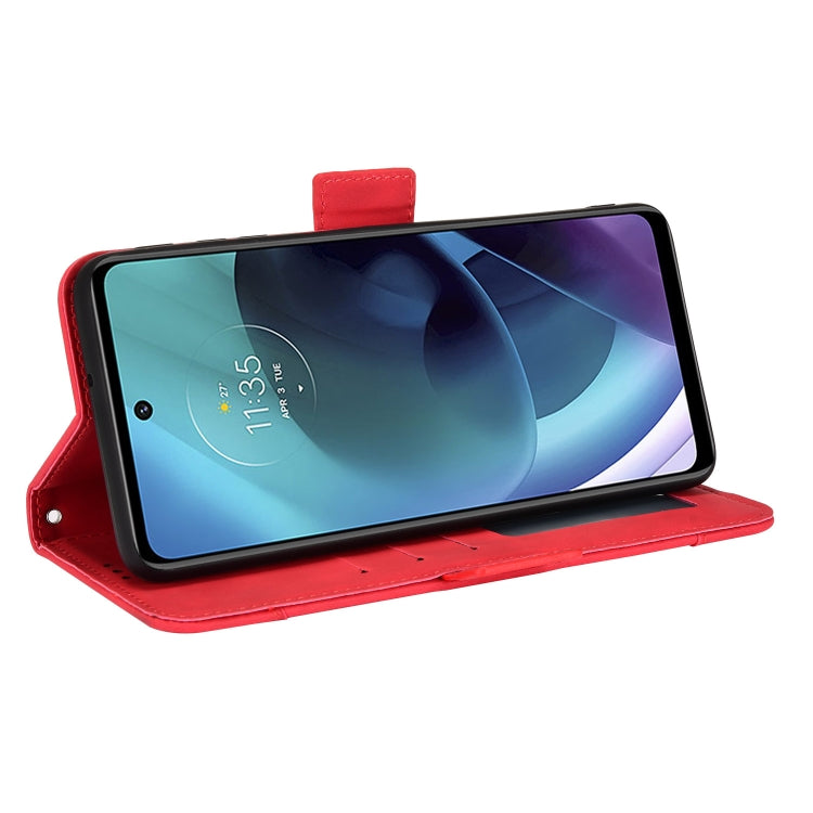 For Motorola Moto G52J 5G Skin Feel Calf Texture Card Slots Leather Phone Case(Red)