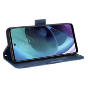For Motorola Moto G52J 5G Skin Feel Calf Texture Card Slots Leather Phone Case(Blue)