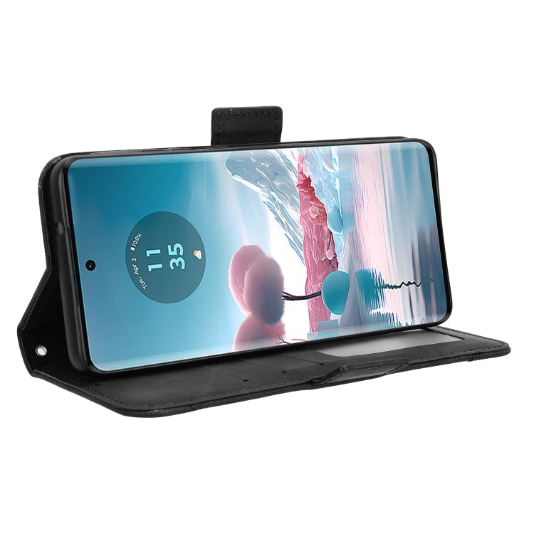 For Motorola Edge 40 Neo 5G Skin Feel Calf Texture Card Slots Leather Phone Case(Black)