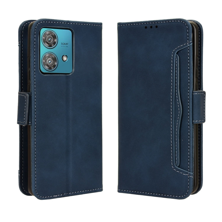 For Motorola Edge 40 Neo 5G Skin Feel Calf Texture Card Slots Leather Phone Case(Blue)