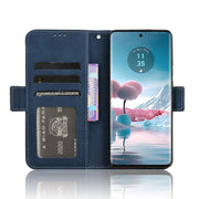For Motorola Edge 40 Neo 5G Skin Feel Calf Texture Card Slots Leather Phone Case(Blue)