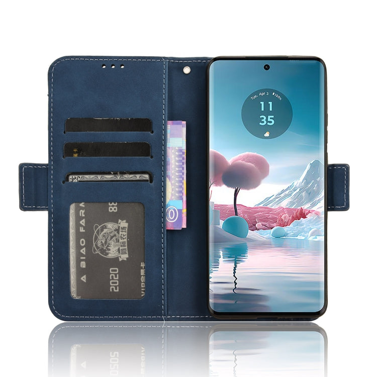 For Motorola Edge 40 Neo 5G Skin Feel Calf Texture Card Slots Leather Phone Case(Blue)