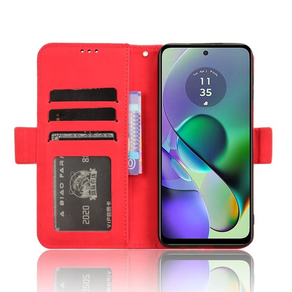 For Motorola Moto G54 5G Skin Feel Calf Texture Card Slots Leather Phone Case(Red)
