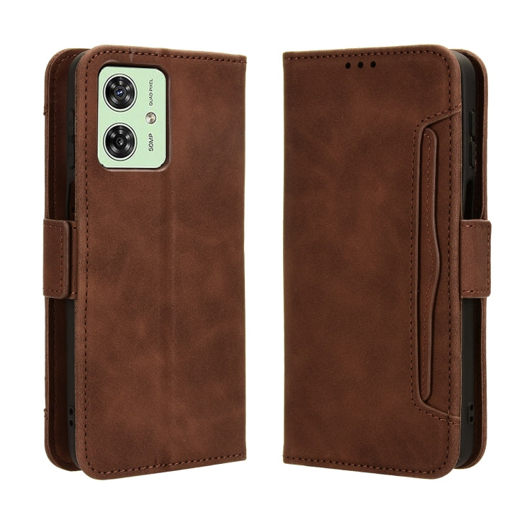 For Motorola Moto G54 5G Skin Feel Calf Texture Card Slots Leather Phone Case(Brown)