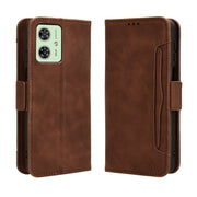 For Motorola Moto G54 5G Skin Feel Calf Texture Card Slots Leather Phone Case(Brown)