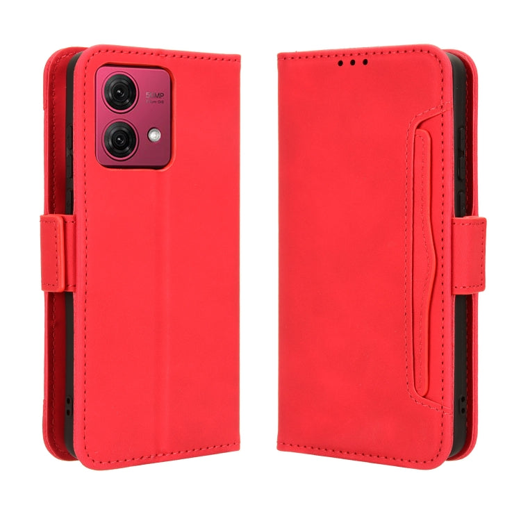 For Motorola Moto G84 5G Skin Feel Calf Texture Card Slots Leather Phone Case(Red)