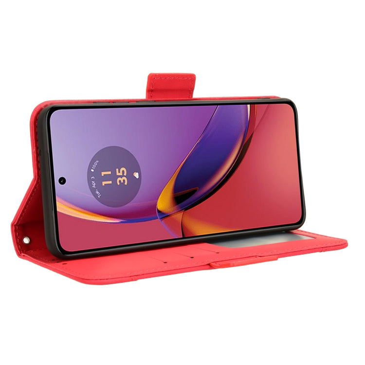 For Motorola Moto G84 5G Skin Feel Calf Texture Card Slots Leather Phone Case(Red)