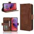 For Motorola Moto G84 5G Skin Feel Calf Texture Card Slots Leather Phone Case(Brown) - Motorola Cases by PMC TechLife | Online Shopping South Africa | PMC TechLife | Buy Now Pay Later Mobicred