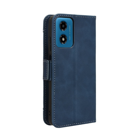For Motorola Moto G04 / G24 Skin Feel Calf Texture Card Slots Leather Phone Case(Blue)
