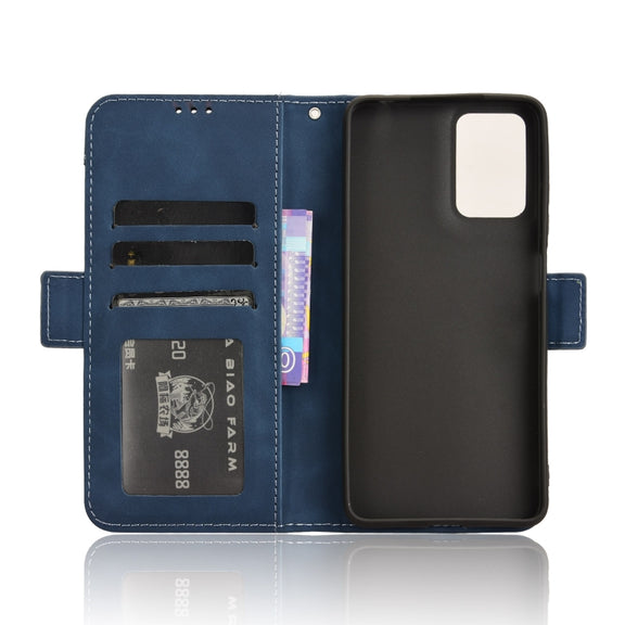 For Motorola Moto G04 / G24 Skin Feel Calf Texture Card Slots Leather Phone Case(Blue)