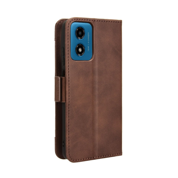 For Motorola Moto G04 / G24 Skin Feel Calf Texture Card Slots Leather Phone Case(Brown)