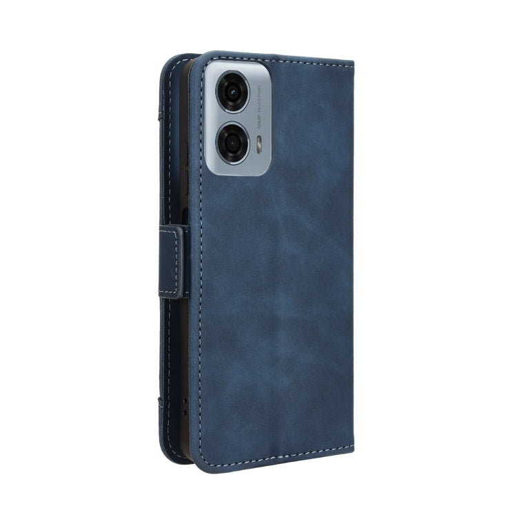 For Motorola Moto G34 5G Skin Feel Calf Texture Card Slots Leather Phone Case(Blue)