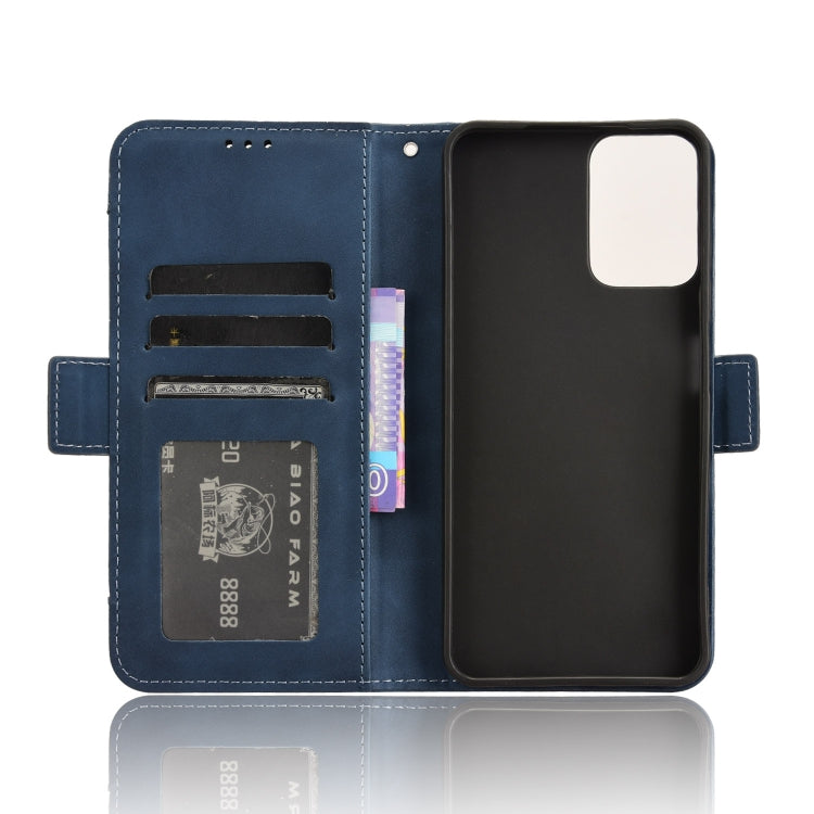 For Motorola Moto G34 5G Skin Feel Calf Texture Card Slots Leather Phone Case(Blue)