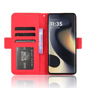 For Motorola Edge 2024 5G Skin Feel Calf Texture Card Slots Leather Phone Case(Red)