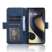 For Motorola Edge 2024 5G Skin Feel Calf Texture Card Slots Leather Phone Case(Blue)