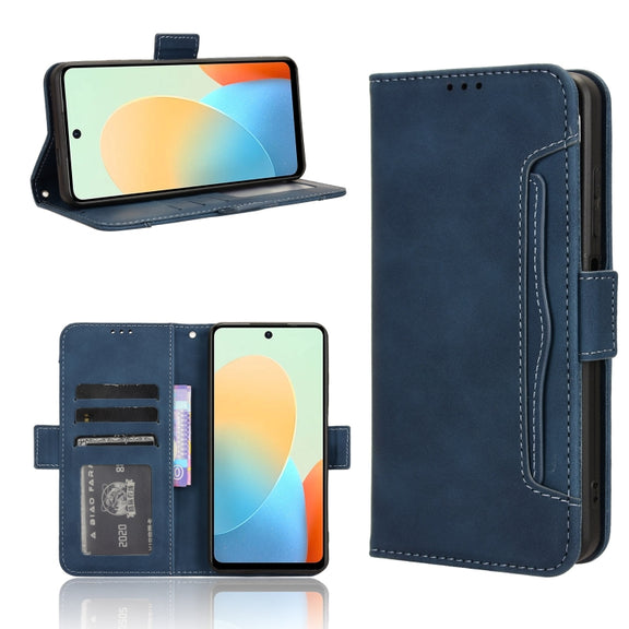 For Tecno Spark Go 2024 / Spark 20C Skin Feel Calf Texture Card Slots Leather Phone Case(Blue)