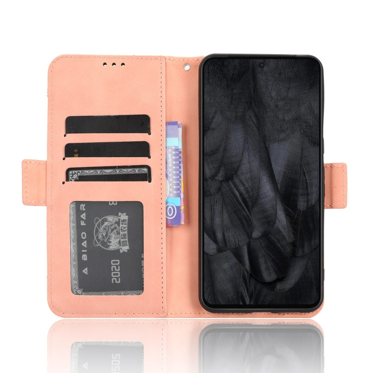 For Google Pixel 8 Pro Skin Feel Calf Texture Card Slots Leather Phone Case(Pink)