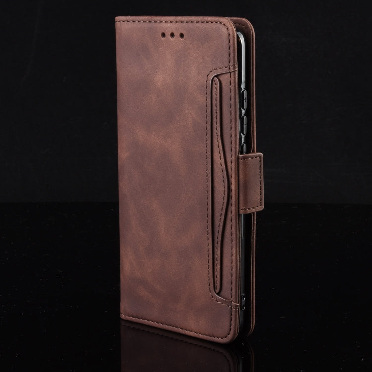 For Google Pixel 9 Pro Skin Feel Calf Texture Card Slots Leather Phone Case(Brown)